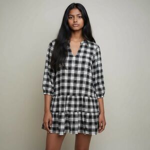 GAP Black and White Plaid Dress Size Medium